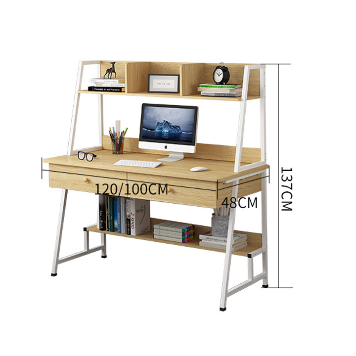 Bàn làm việc bằng gỗ đơn giản, Bàn học cách điệu gỗ MDF, Bàn văn phòng đẹp dài 1m2( không ghế)