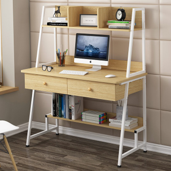 Bàn làm việc bằng gỗ đơn giản, Bàn học cách điệu gỗ MDF, Bàn văn phòng đẹp dài 1m2( không ghế)