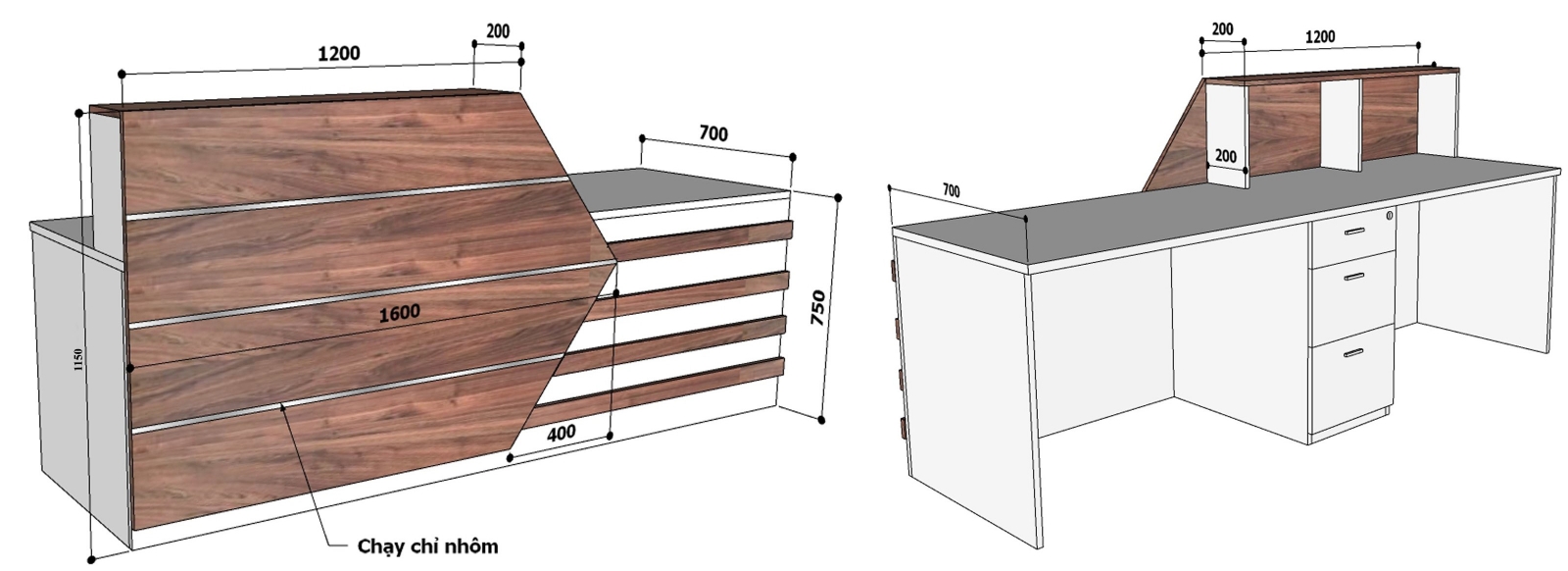 Quầy lễ tân QLT112