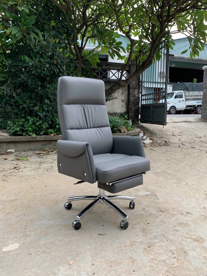 GHẾ GIÁM ĐỐC DA CÓ GÁC CHÂN NHẬP KHẨU PT 347