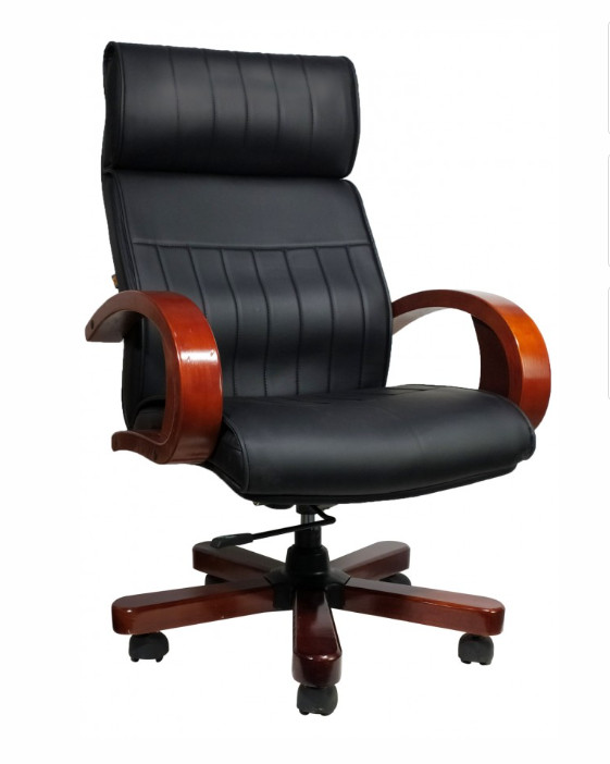 GHẾ GIÁM ĐÓC DA CHÂN GỖ