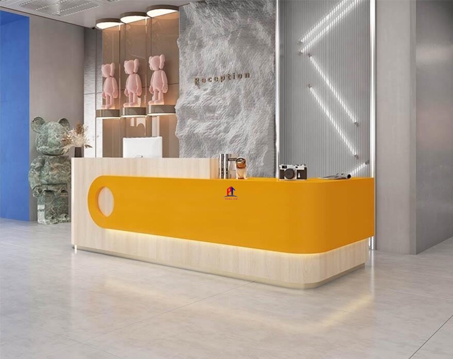 Quầy lễ tân cong thiết kế ấn tượng PT1099