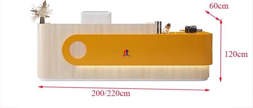 Quầy lễ tân cong thiết kế ấn tượng PT1099