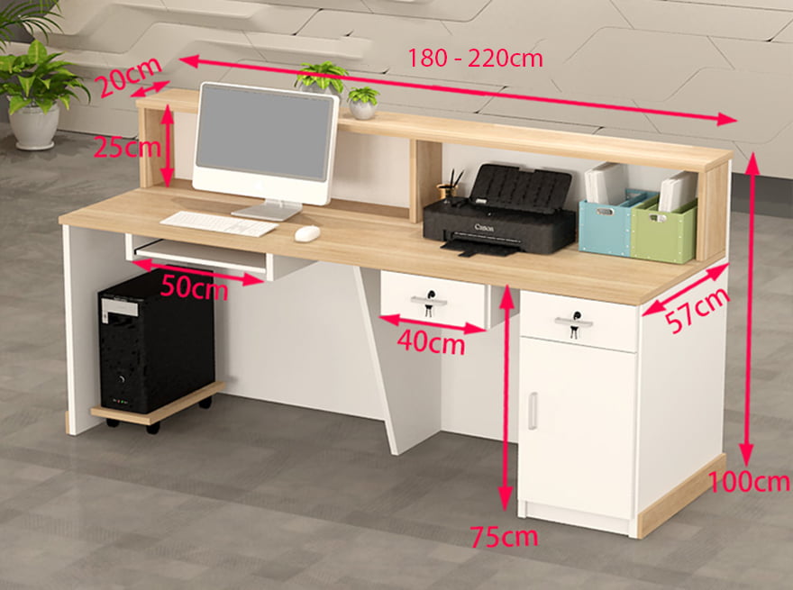 Bàn lễ tân gỗ công nghiệp phong cách hiện đại PT977