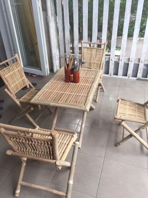 ghế xếp tre bún đậu