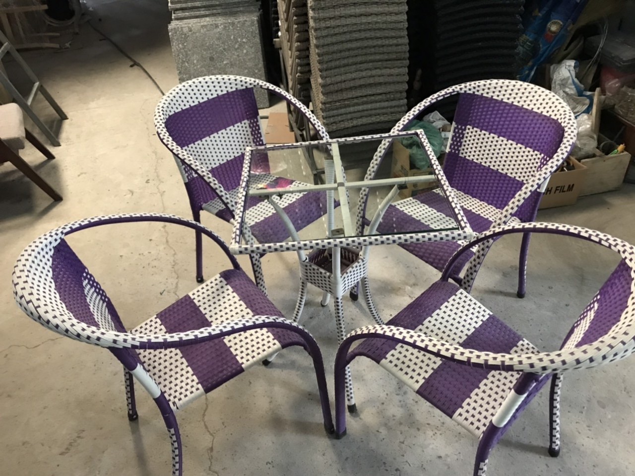 Bộ ghế mây nhật ngoài trời Pt06