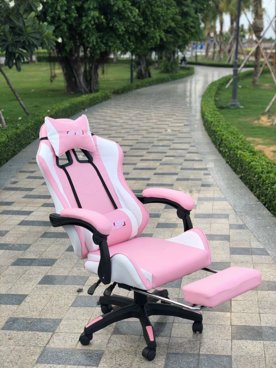 Ghế gaming hồng trắng PT 04