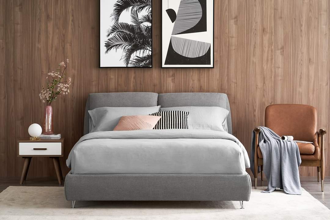 giường bọc vải nhung 1m6 x2m