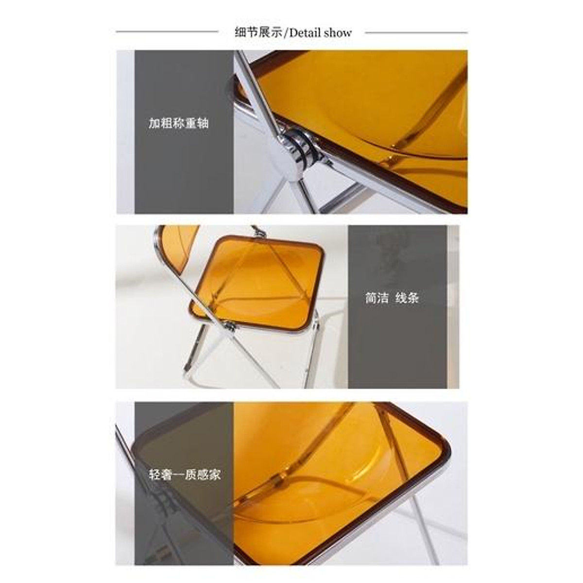 Ghế gấp trong suốt Acrylic cao cấp PT1022