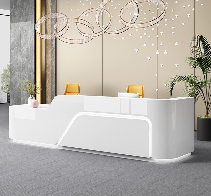 Quầy lễ tân sang trọng bằng gỗ MDF pt1013