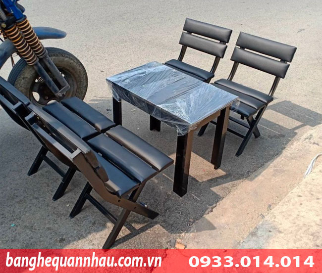 ghế xếp quán nhậu bọc niệm