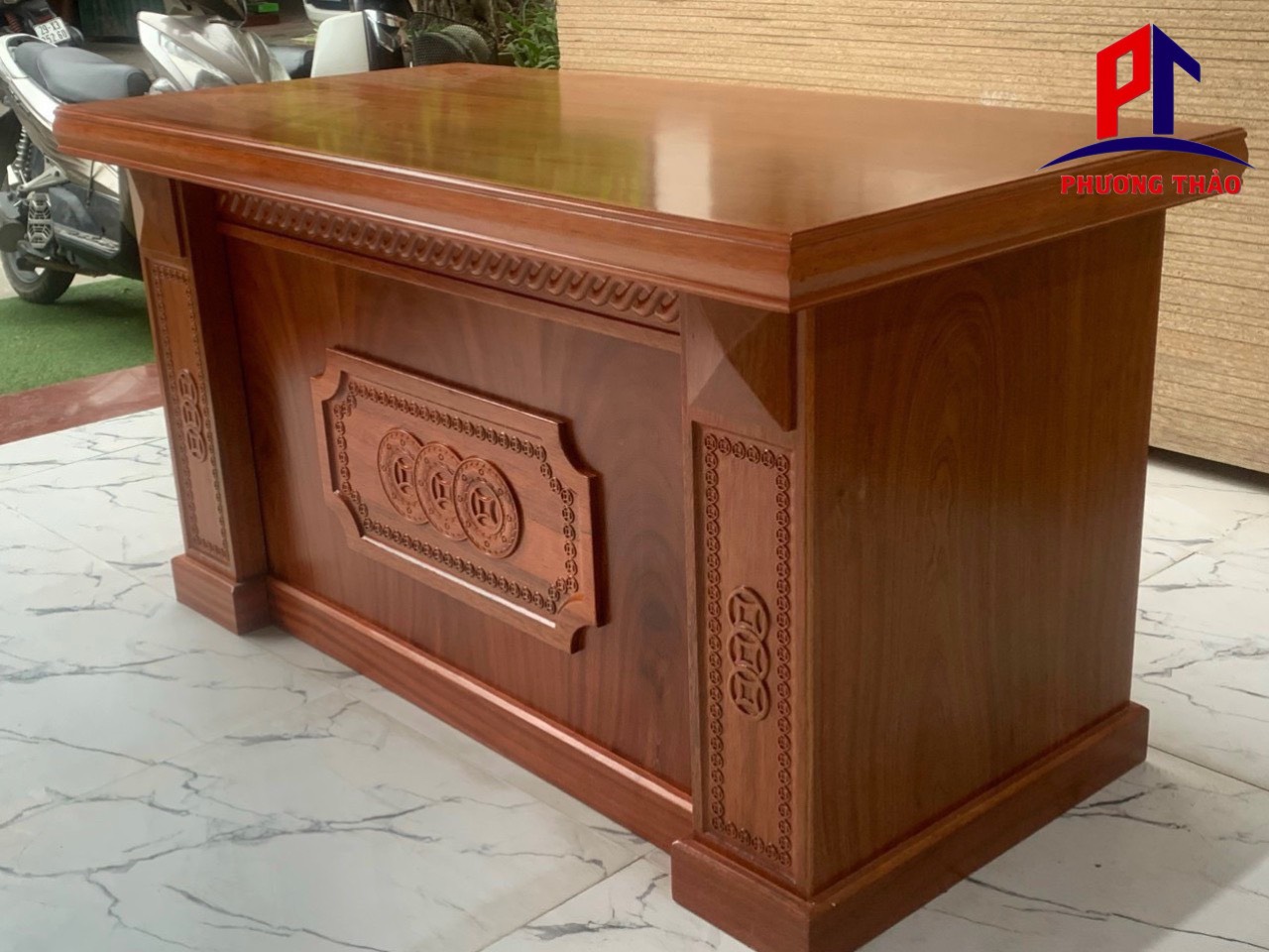 Bàn Giám Đốc Gỗ  Xoan  Đào 1m4