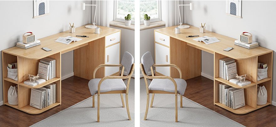 Bàn làm việc đẹp bằng gỗ hiện đại PT1054