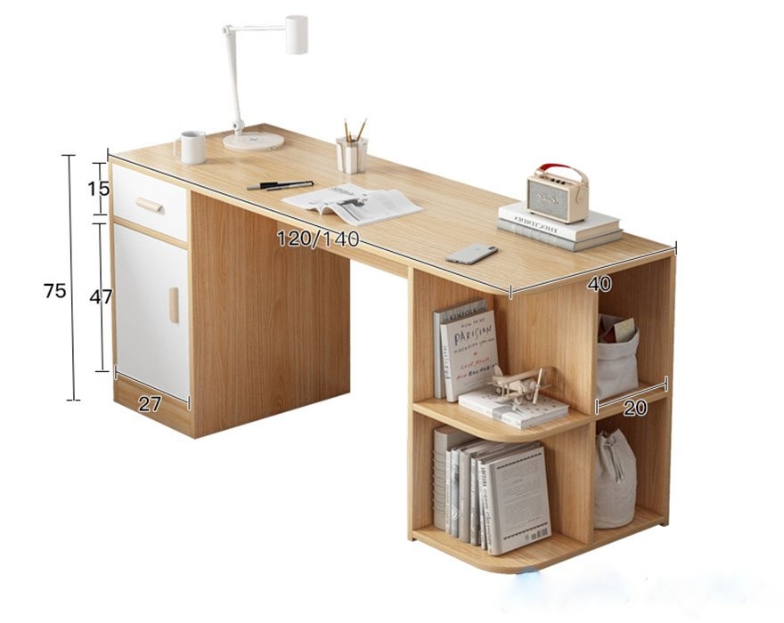 Bàn làm việc đẹp bằng gỗ hiện đại PT1054