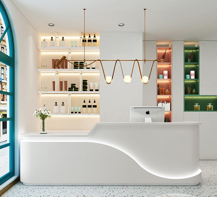 Bàn lễ tân hiện đại bằng gỗ công nghiệp PT1016