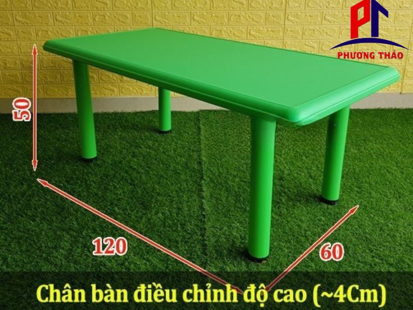 Bàn học sinh mẫu giáo  nhựa cao cấp chữ nhật 60×120