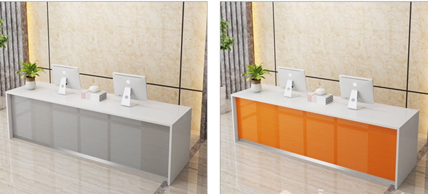 Bàn quầy lễ tân bằng gỗ thiết kế hiện đại PT1017