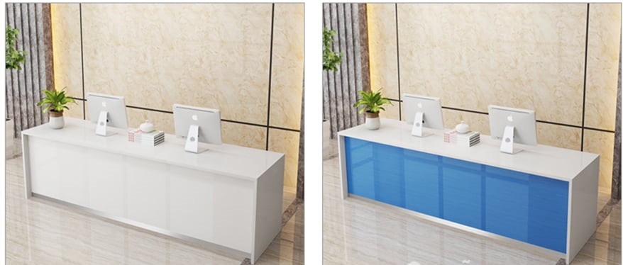 Bàn quầy lễ tân bằng gỗ thiết kế hiện đại PT1017