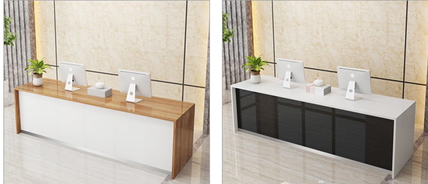 Bàn quầy lễ tân bằng gỗ thiết kế hiện đại PT1017