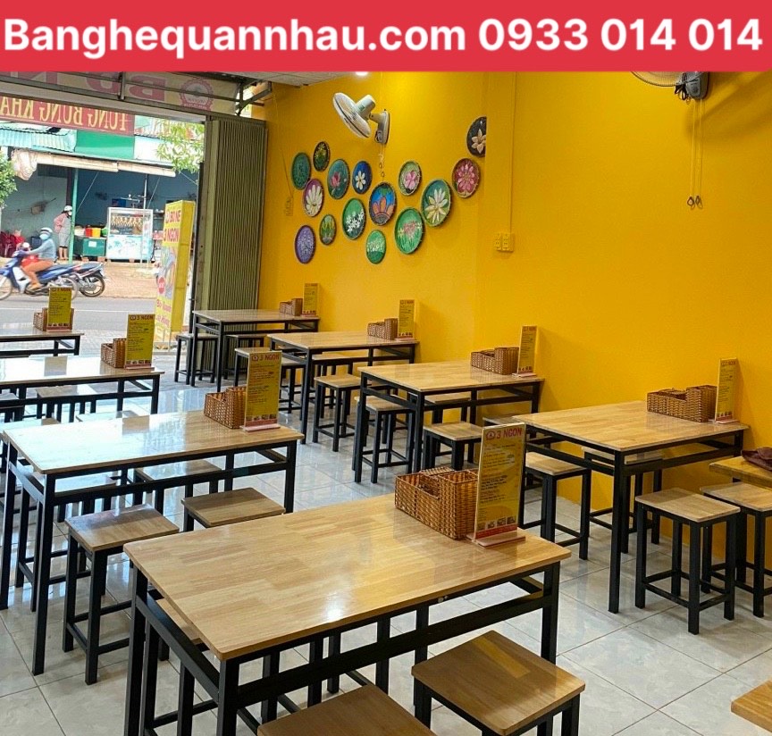 Bộ Bàn Ghế Đẩu Khung Sắt PT032