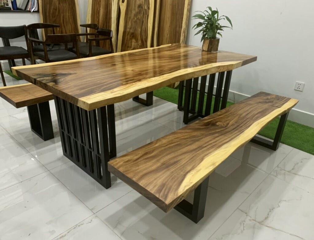 BỘ BÀN GHẾ QUÁN ĂN NHÀ HÀNG GỖ ME TÂY TỰ NHIÊN