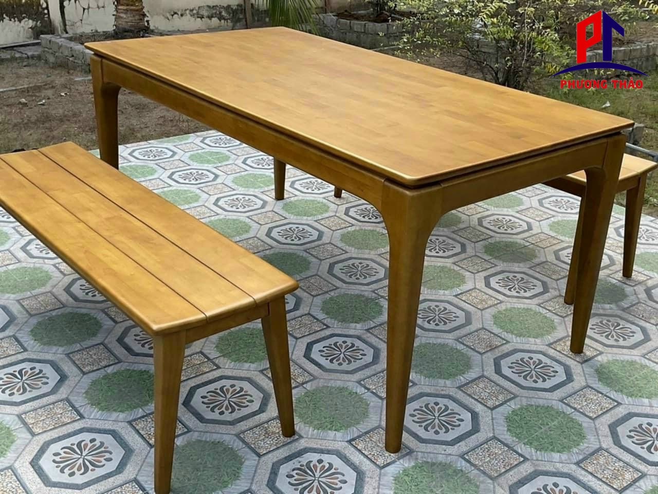 Bàn ghế Bench gỗ cao su nhập khẩu