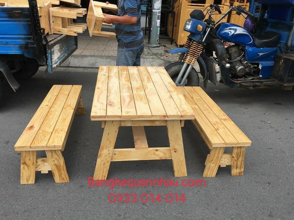 BỘ BÀN GHẾ BĂNG GỖ THÔNG