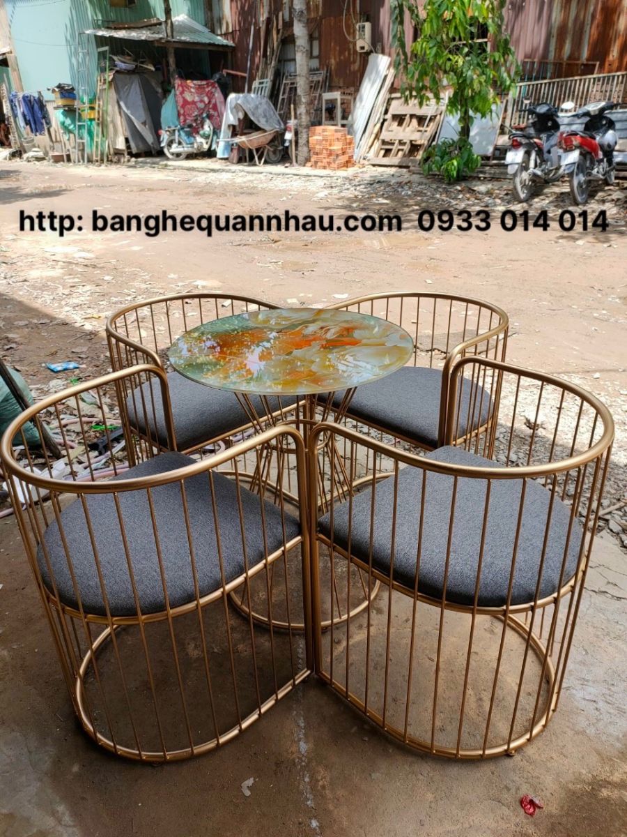 BỘ BÀN GHẾ SẮT CAFE PHÒNG LẠNH