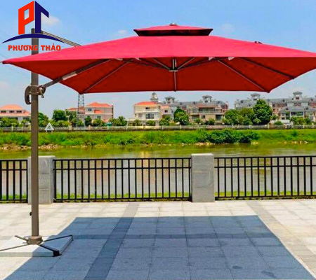 Dù Lệch tâm vuông  Cafe  PT02