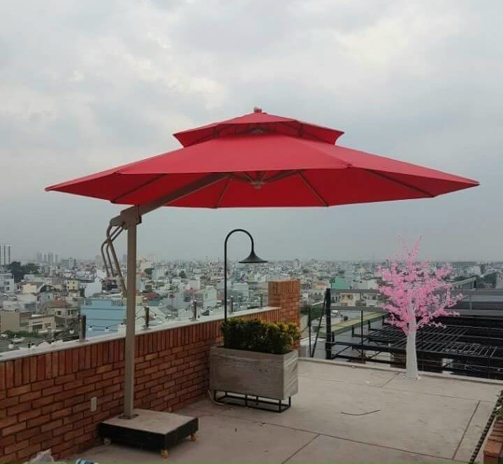 DÙ CAFE  LỆCH TÂM TRÒN 3M