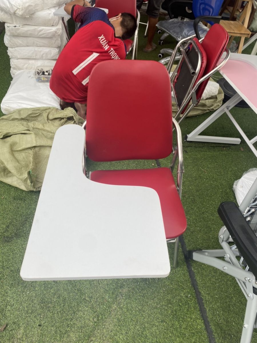 Ghế sinh viên liền bàn khung inox