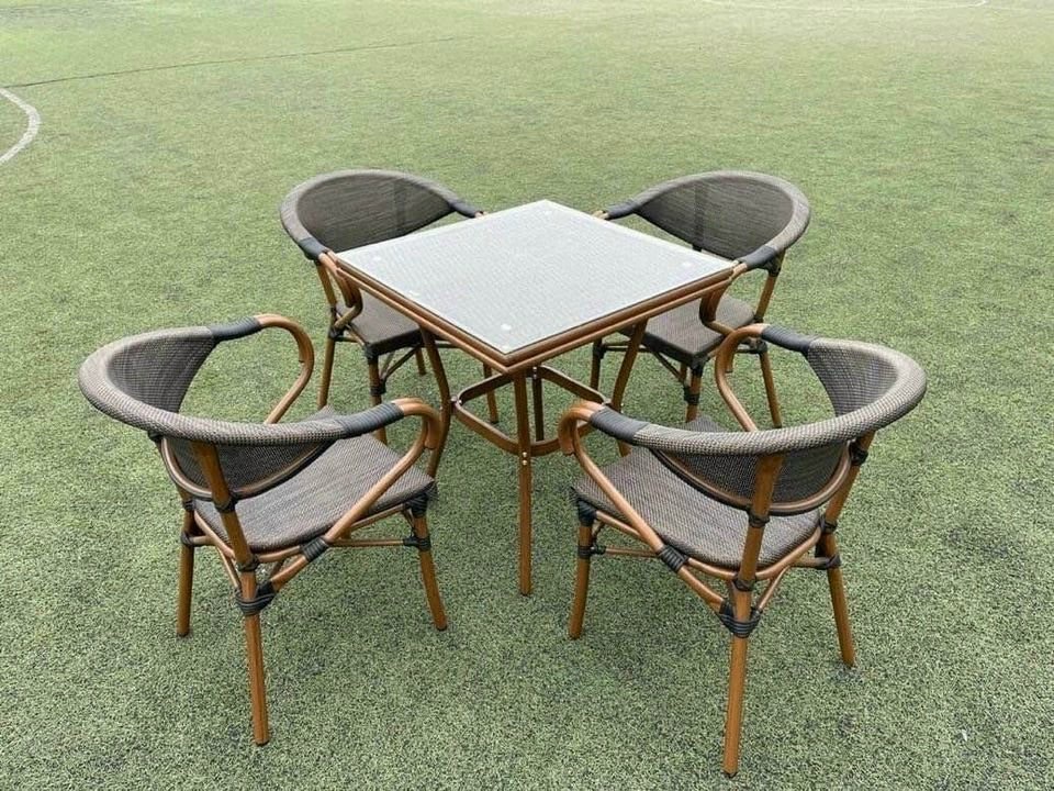 Ghế nhựa giả mây khung nhôm đúc có tay PT837