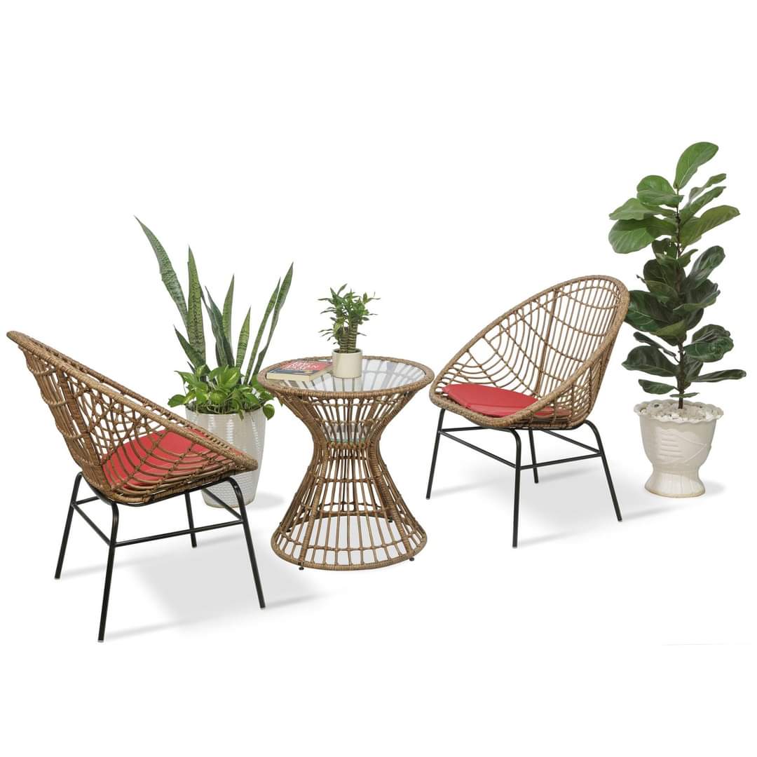 GHẾ TRÒN ĐAN GIẢ MÂY CAFE SÂN VƯỜN PT03