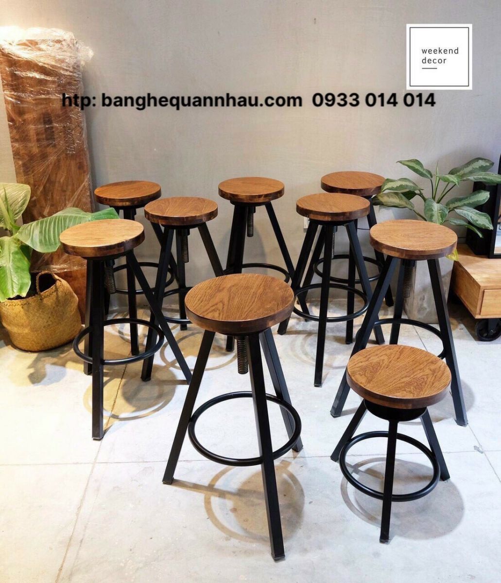 Ghế bar cafe xoay không lưng tựa PT 1988