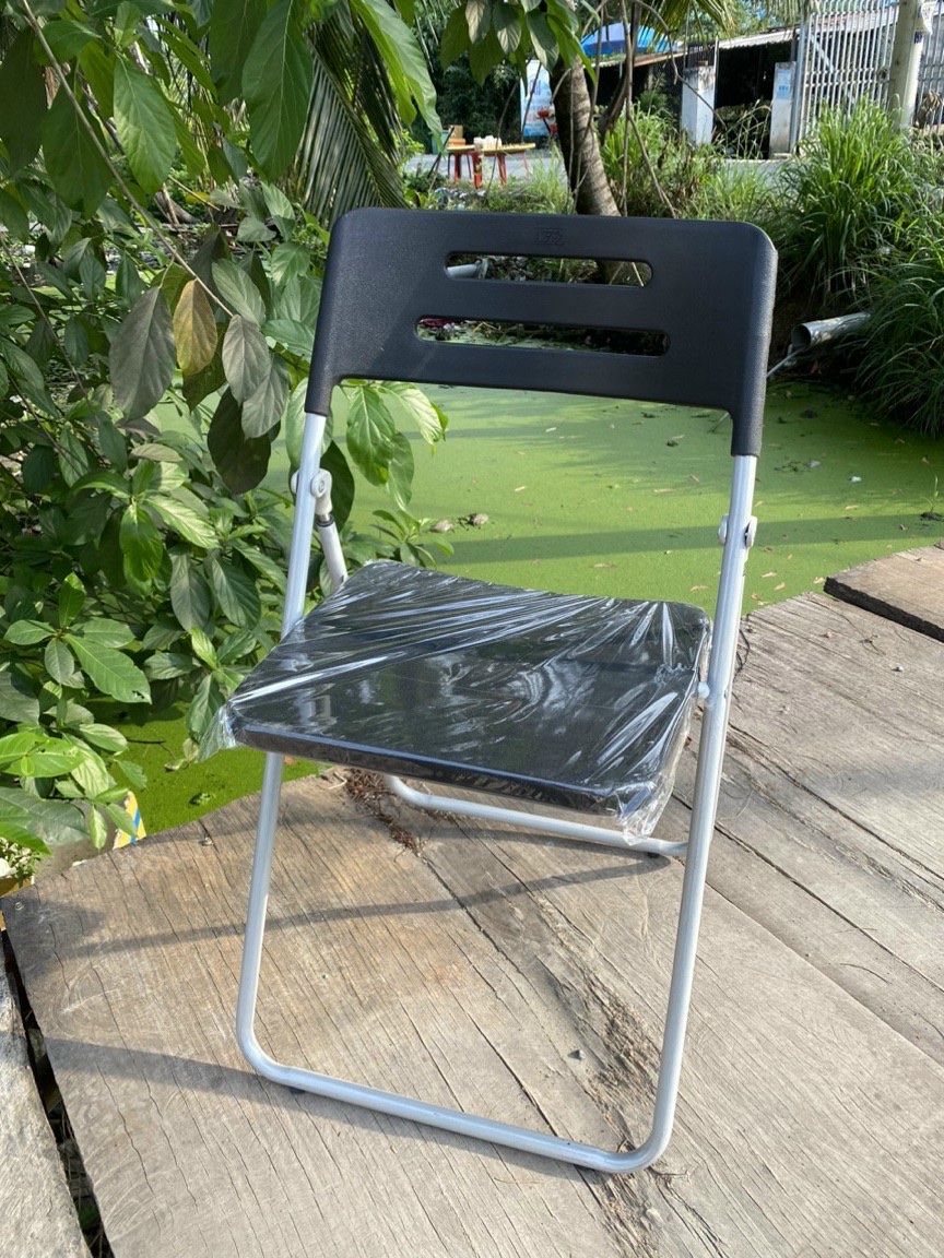 Ghế xếp nhựa tựa lưng khung sắt DP