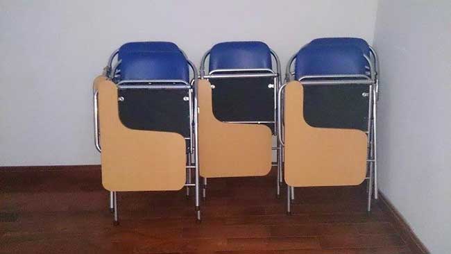 Ghế sinh viên liền bàn khung inox