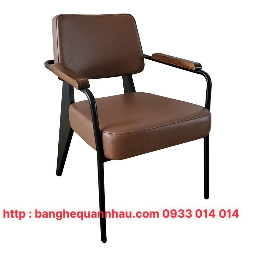 Ghế cafe  sofa đơn Napa khung sắt niệm bọc si da nhìu màu