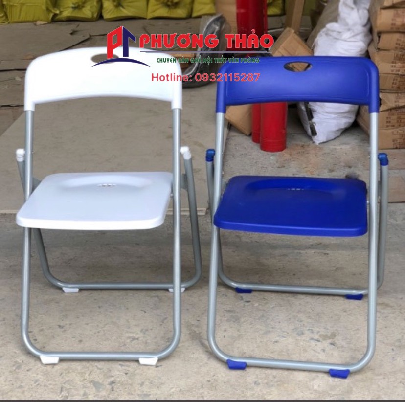 Ghế xếp nhựa tựa lưng khung sắt DP