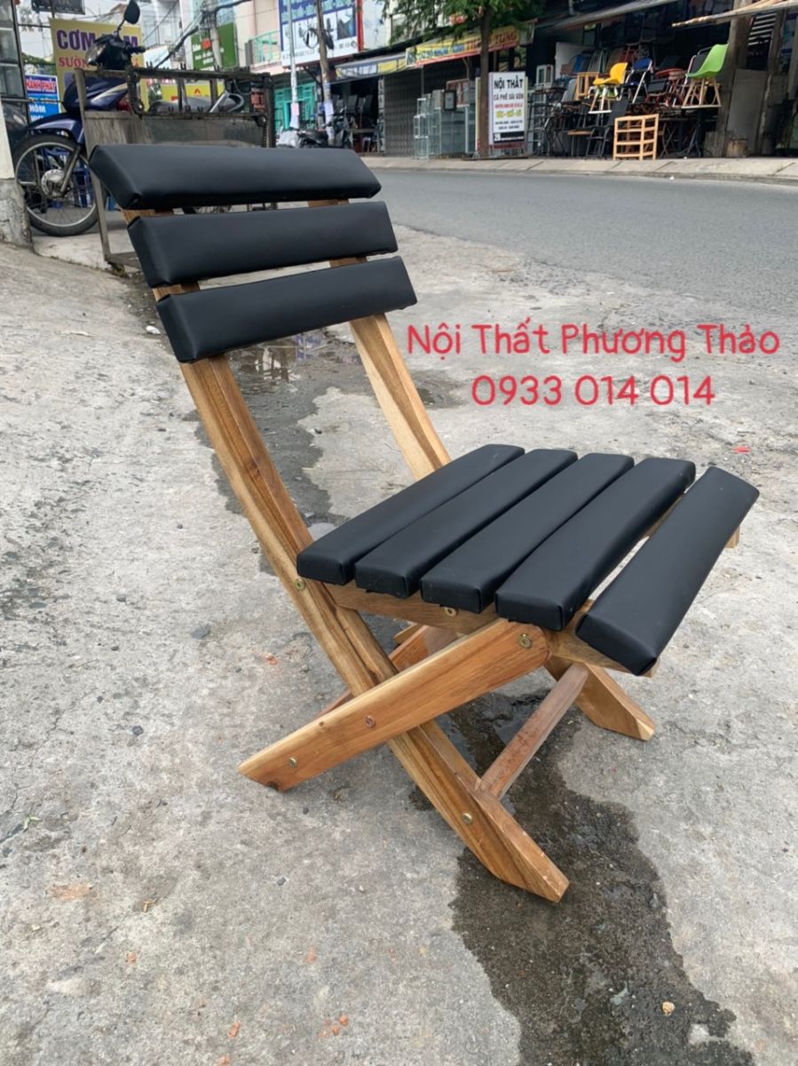 Ghế Xếp Gỗ Cafe Bọc Nệm PT 05