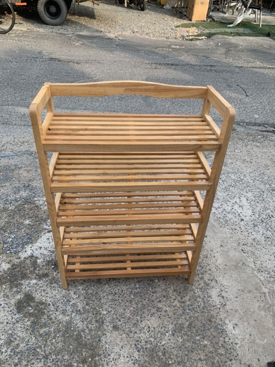 KỆ GIẦY DÉP GỖ CAO SU 5 TẦNG