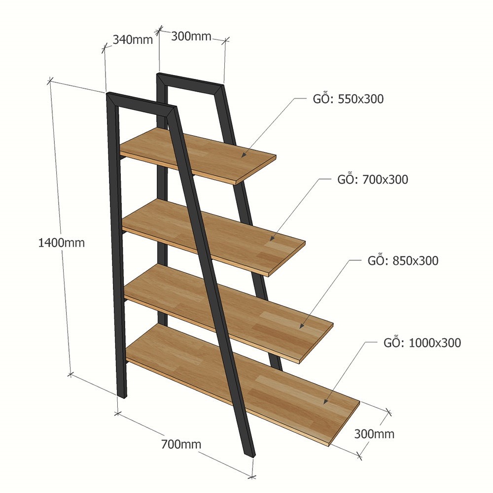 Kệ Trang Trí , Kệ Trưng Bày Khung Sắt PT05