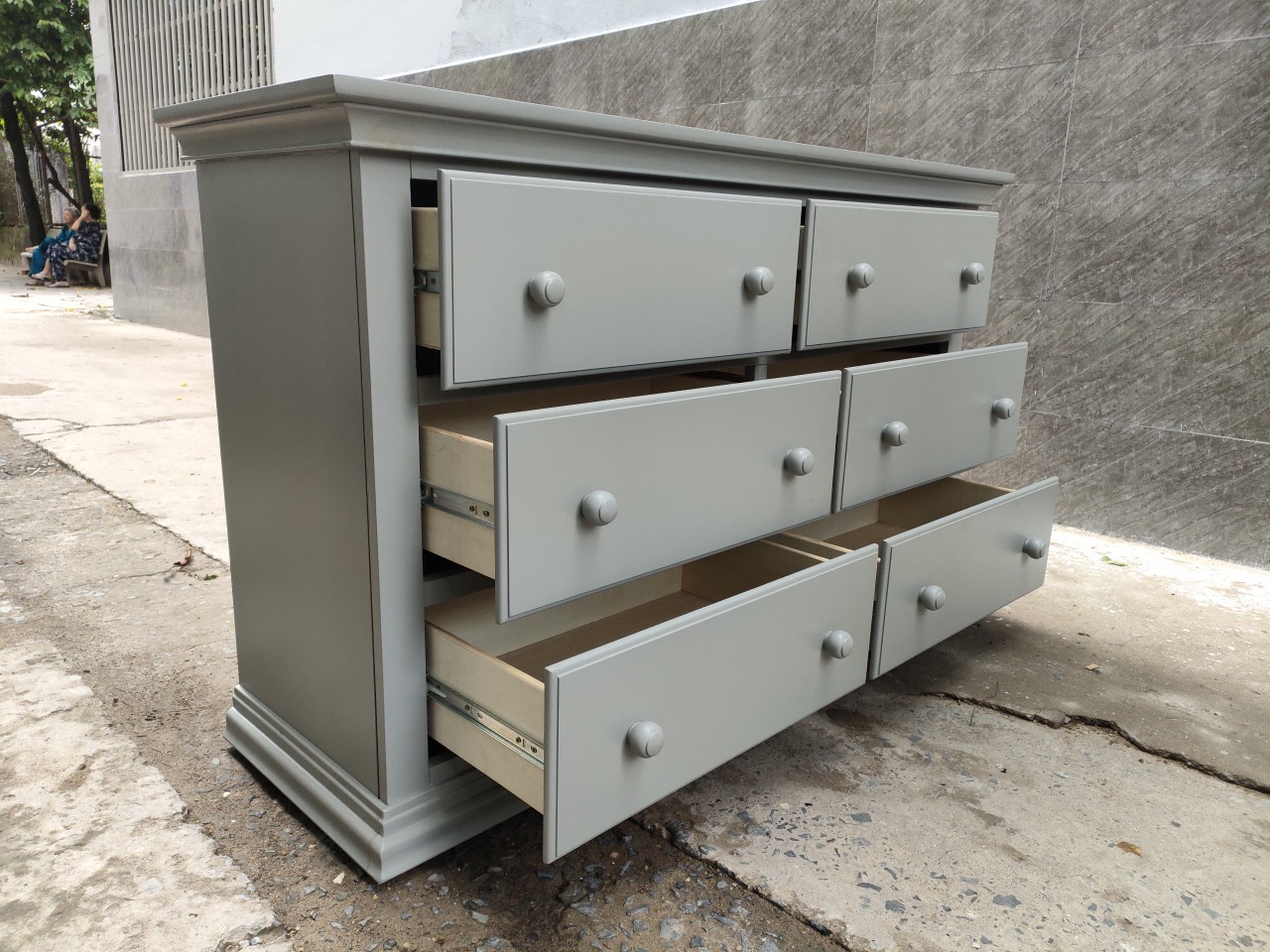 Tủ trang trí ngăn kéo gỗ  cao su xuất khẩu