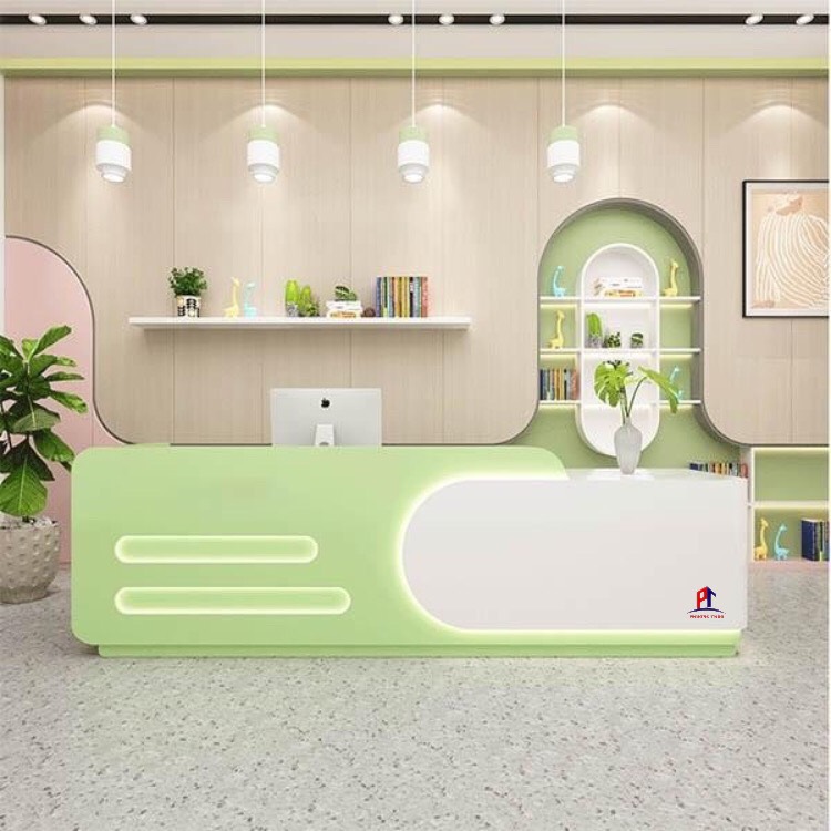 Mẫu quầy lễ tân đẹp hút mắt PT1093