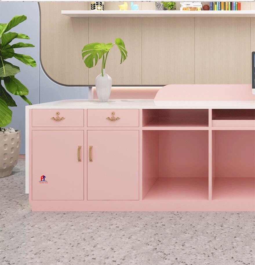 Mẫu quầy lễ tân đẹp hút mắt PT1093