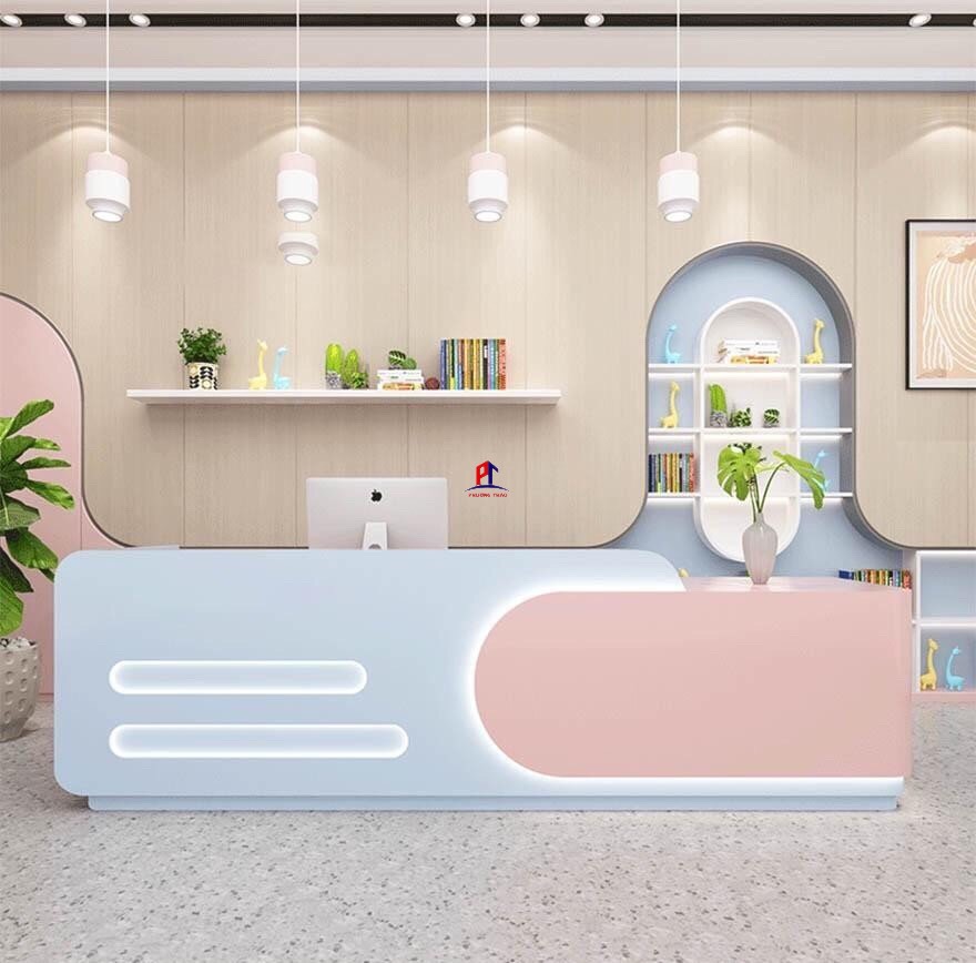 Mẫu quầy lễ tân đẹp hút mắt PT1093