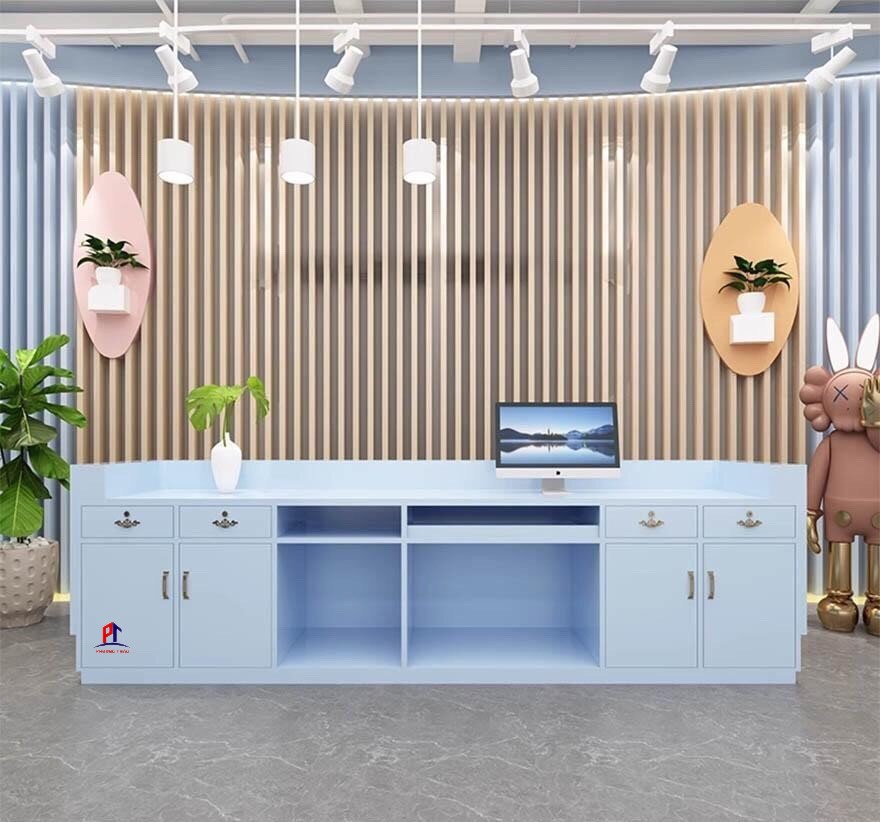 Mẫu quầy lễ tân đẹp hút mắt PT1093