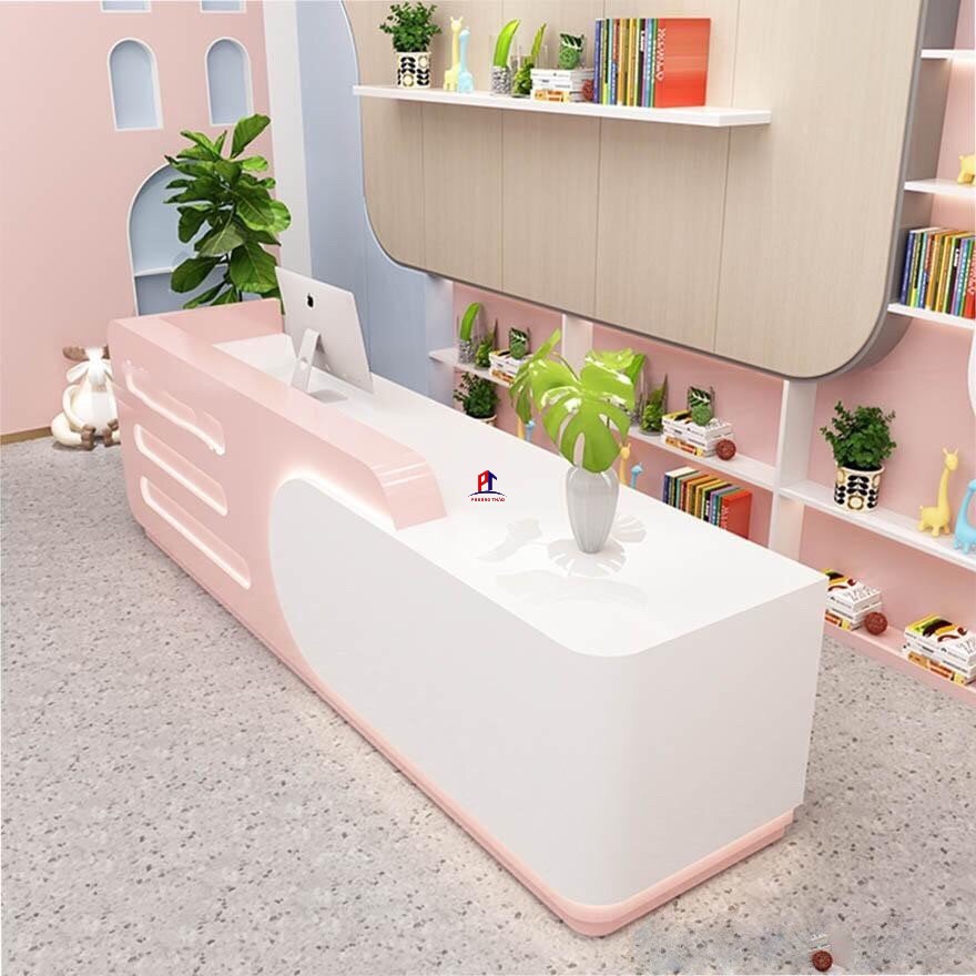 Mẫu quầy lễ tân đẹp hút mắt PT1093