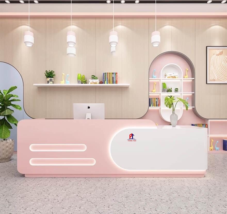 Mẫu quầy lễ tân đẹp hút mắt PT1093