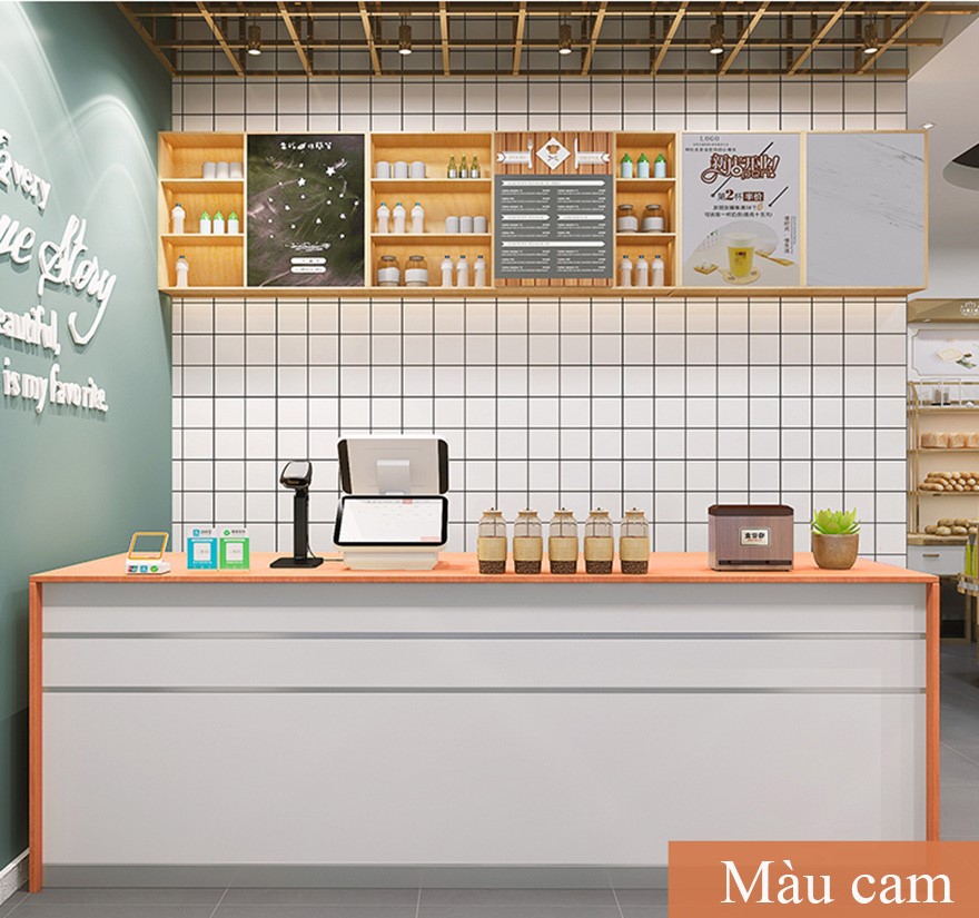 Quầy thu ngân gỗ MDF kiểu dáng đơn giản PT1003