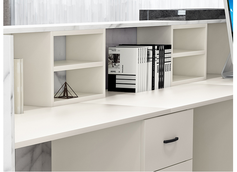 Quầy lễ tân gỗ công nghiệp giả đá cao cấp, chuyên nghiệp. PT995